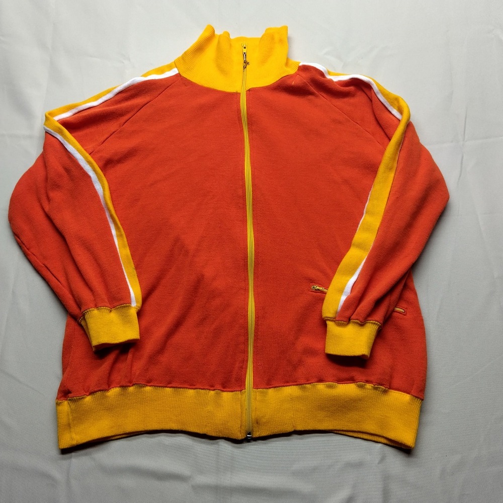 Vintage 1973 White Stag Speedo Track Jacket Orange Yellow XL Made in Japan